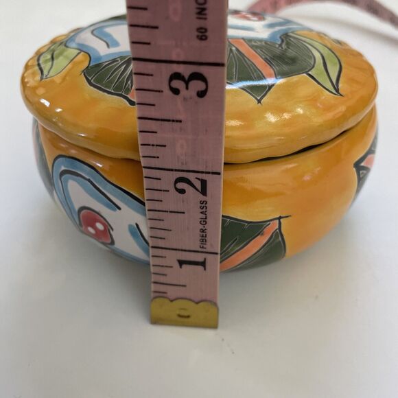 Hand Painted Trinket Box Leceagui Marca Made in Mexico Bright BEAUTIFUL - Picture 8 of 8